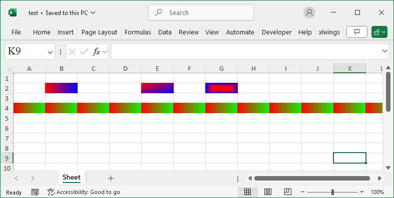 Set Cell Styles Using OpenPyX - Background Gradient Fill