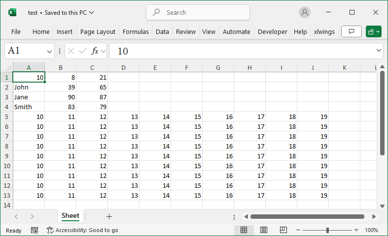 Add Rows In a Worksheet